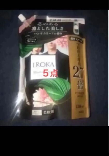 フレア フレグランス IROKA 柔軟剤 ハンサムリーフ 1200ml×5イロカ