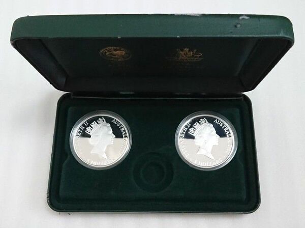2000年 シドニーオリンピック公式記念コイン 5ドル銀貨 純銀 シルバープルーフ 2枚