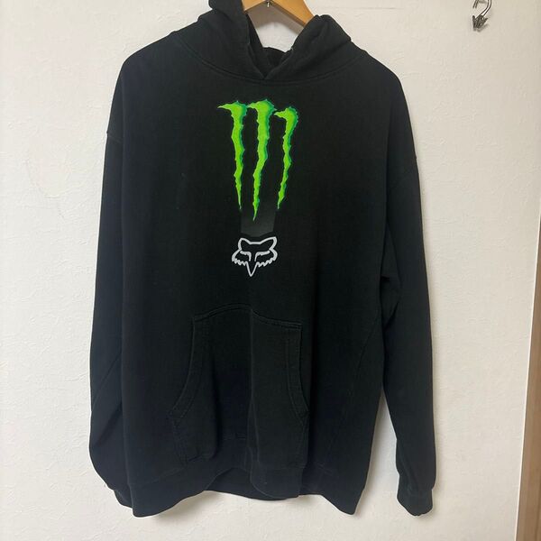 FOX モンスター パーカー スウェットパーカー 長袖 ブラック トップス 黒 sk8 y2k 00s グラフィック