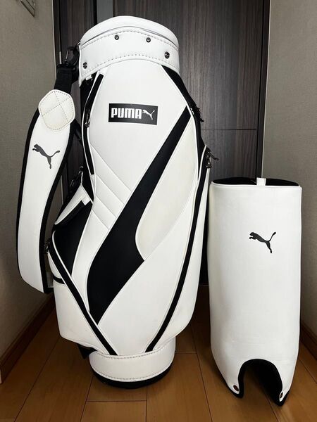 美品だけど訳あり!PUMAプーマ エッセンシャル カート型キャディバッグ 9型 軽量3.1kg メンズ レディース ホワイト 白