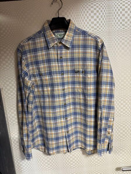 クロコダイル長袖チェック柄シャツM