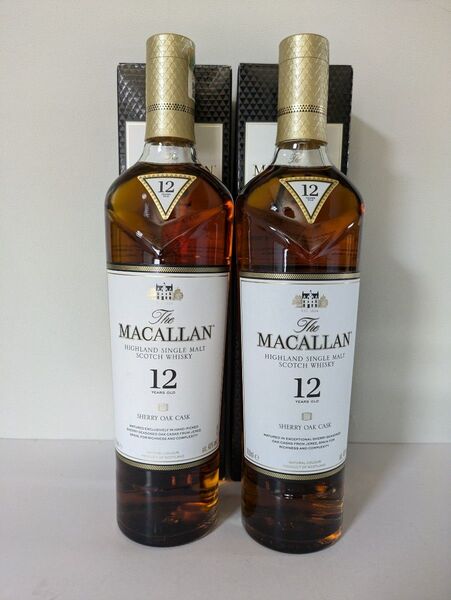 マッカラン12年 シェリーオークカスク MACALLAN ウイスキー 箱付 2本セット