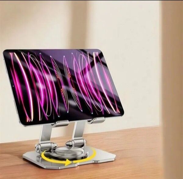 新品 セットステンレス360度回転折り畳み式 携帯/タブレットスタンド