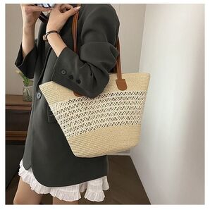 新品 かごバッグ ペーパーバッグ トートバッグ 夏 海 ベージュ