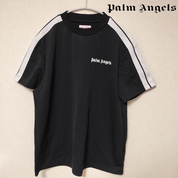 Palm Angels ジャージ素材 ロゴ Tシャツ パームエンジェルス 送料無料 S ライン 半袖カットソー