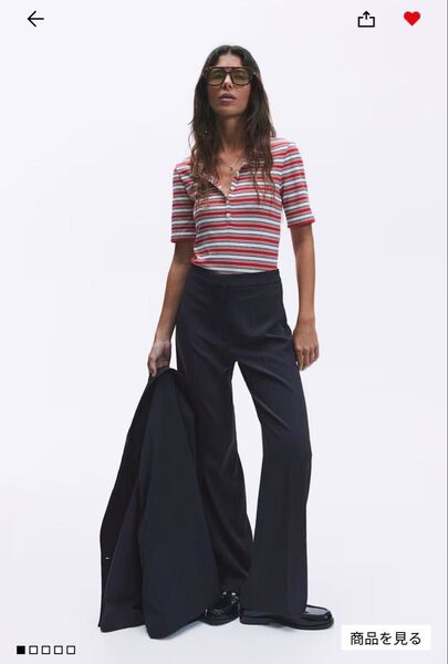 ワイドパンツ H&M エイチアンドエム 紺 ネイビー 34 34インチ ユニクロ UNIQLO スラックス ブラック 黒 ザラ