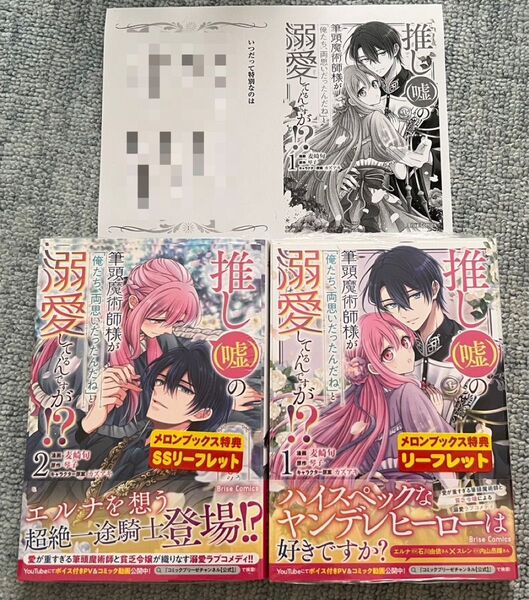 新品 特典 リーフレット 推し〈嘘〉の筆頭魔術師様が「俺たち、両思いだったんだね」と溺愛してくるんですが!? 1 2 麦崎旬 琴子