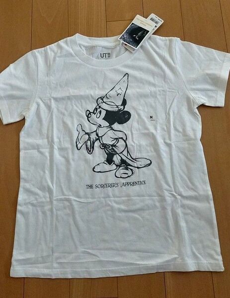 ユニクロ UT ミッキーマウス Tシャツ 魔法使いの弟子 M 白 シミあり ファンタジア コレクション