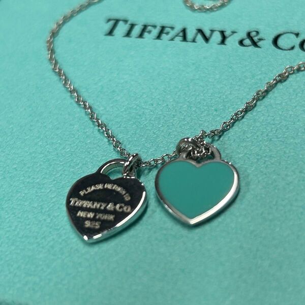 TIFFANY&Co. ティファニー ダブルハート リターントゥ ブルー ネックレス SV925 ネックレス チェーン 40㎝