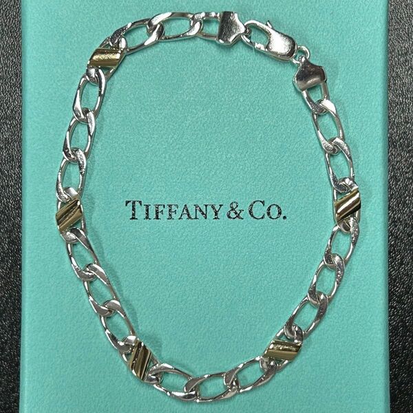 TIFFANY&Co. ティファニー フィガロチェーン ブレスレット シルバー 925 × イエローゴールド 18Kコンビ ブレス