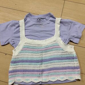 GU ニットビスチェ付 Tシャツ 半袖Tシャツ