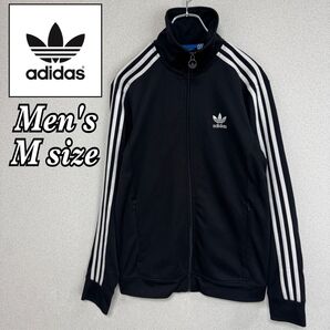 adidas アディダス トラックジャケット ジャージ ベッケンバウアー トレフォイルロゴ ブラック メンズ Mサイズ