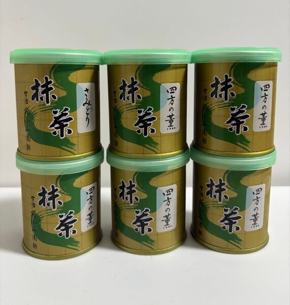 【新品】山政小山園 抹茶 四方の薫 30g×5缶、さみどり 30g×1缶 2026年3月 yamamasakoyamaen