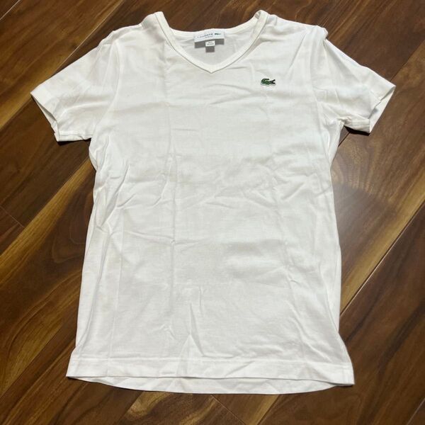3連休限定お値下げします!!ラコステ Tシャツ 半袖 ホワイト 白 Vネック