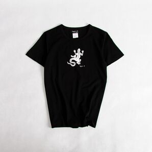 【新品未使用】agnesb.アニエスベー 胸中トカゲ Tシャツ M黒 男女通用 即購入可