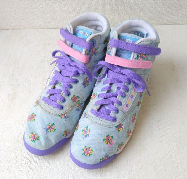 Reebok MILKFED コラボ スニーカー ハイカット リーボック ミルクフェド 24㎝ 花柄 刺繍 レトロ レトロポップ