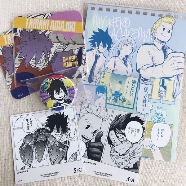 【新品】僕のヒーローアカデミア ヒロアカ 原画展 天喰環 ボドゲ アートコースター 日めくりカレンダー コレクション缶バッジ