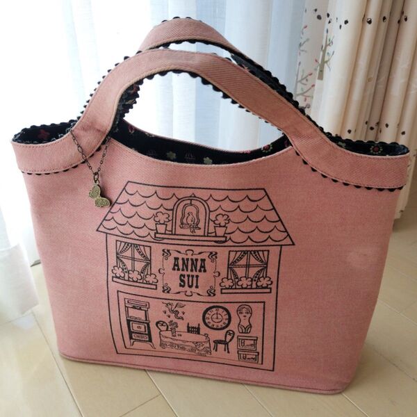 ANNA SUI アナスイ ドールハウス柄 トート バッグ ピンク