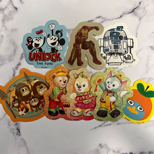 香港ディズニーランド 非売品ステッカー 8枚セット