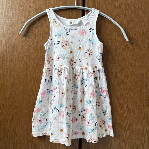H&M 子供服 キッズ ワンピース 100 2~4Y アナ雪 エルサ 蝶々 花 ノースリーブ チュニック