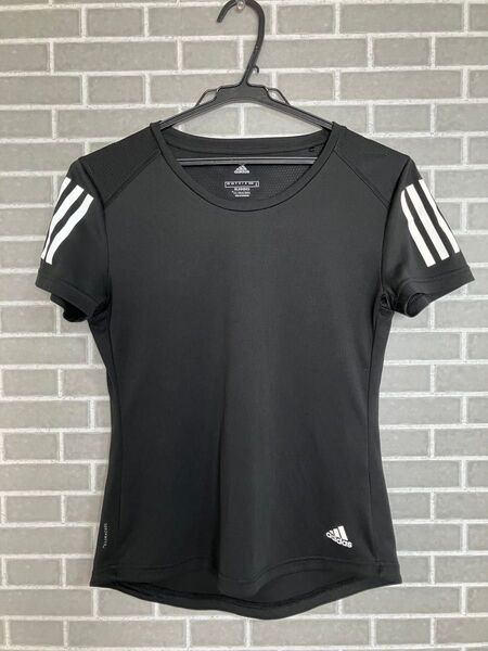 ☆adidas アディダス☆ CLIMACOOL 半袖 ランニング Tシャツ S ブラック 黒