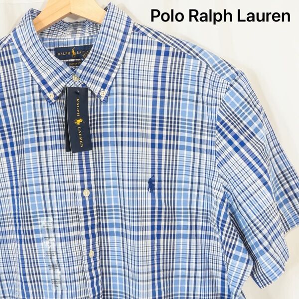 ☆新品タグ付き☆ Polo Ralph Lauren ポロラルフローレン ボタンダウン シャツ シアサッカー 半袖