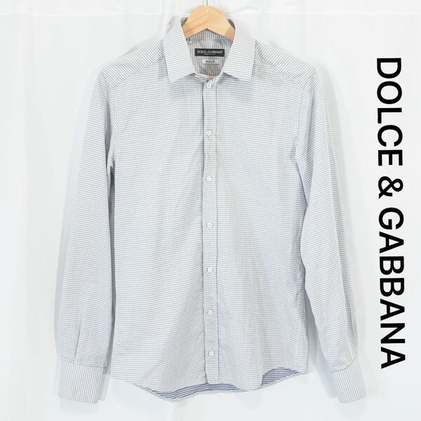☆最高級ライン☆ DOLCE & GABBANA D&G ドルガバ 長袖シャツ ドレスシャツ 総柄 ビジネス メンズ