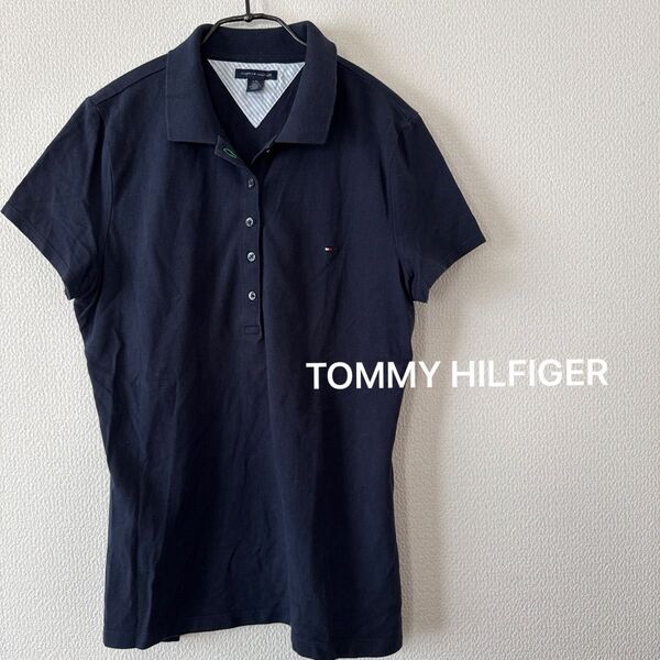 TOMMY HILFIGER 半袖ポロシャツ ネイビー レディース