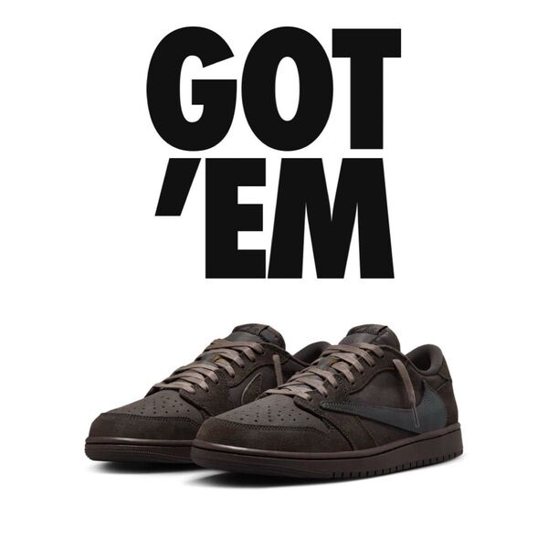 トラヴィススコット ナイキ エアジョーダン 1 ロー ベルベット ブラウン NIKE Travis Scott
