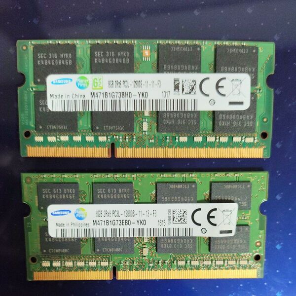 SAMSUNG PC3L-12800S DDR3L-1600 8GB x2枚