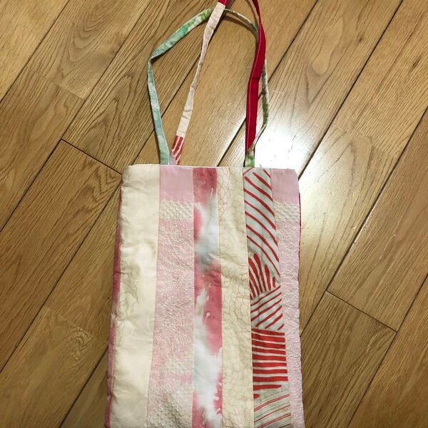 銘仙 絞り パッチワーク バッグ ビンテージ 古着 着物 トートバッグ アンティーク レトロ ハンドメイド 骨董市 浴衣
