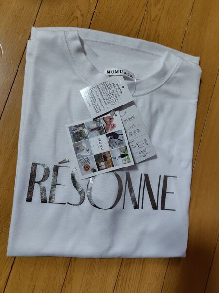 しまむらmumuコラボ新作!箔ロゴフレンチスリーブTシャツ今季新品タグ付き