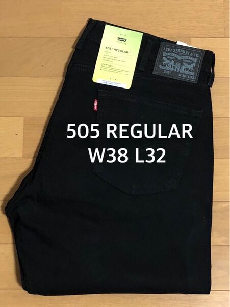 Levi's 505 REGULAR FIT BLACK NATIVE CALI W38 L32