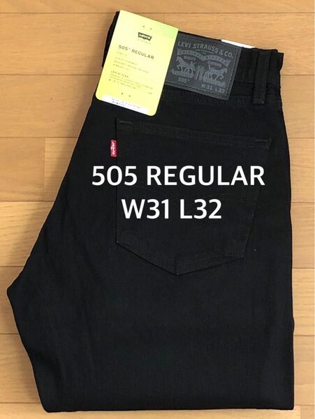 Levi's 505 REGULAR FIT BLACK NATIVE CALI W31 L32