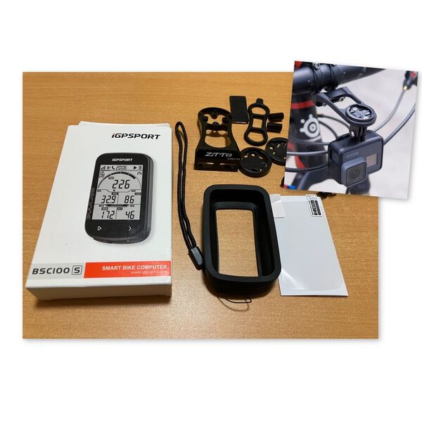 BSC100Sサイクルコンピュータ アルミマウント、カバーフィルムセット