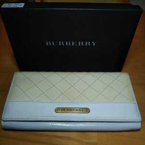 ジャンク 中古 BURBERRY 長財布 箱付き　訳ありジャンク出品(レーザーペイント部分塗り直し)送料無料