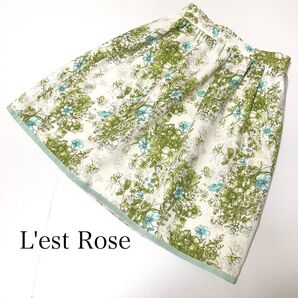 レストローズ サイズMT 花柄タックフレアスカート