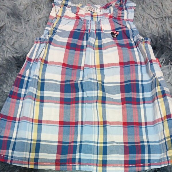 美品 ミキハウス ダブルB 夏物 ワンピース 90サイズ
