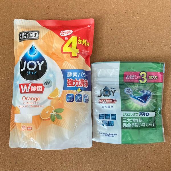 JOY ジョイ 食洗機用 洗剤 オレンジ 詰め替え用 490g & ジェルタブ PRO 2点セット W除菌