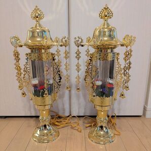 週末限定値下げ!お盆 霊前灯 バブル灯 一対 鈴付