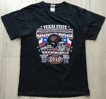 アメリカン フットボール 半袖 Tシャツ 【 M 】 黒 PEARLAND OILERS 2010 TEXAS STATE テキサス チャンピオン_画像1