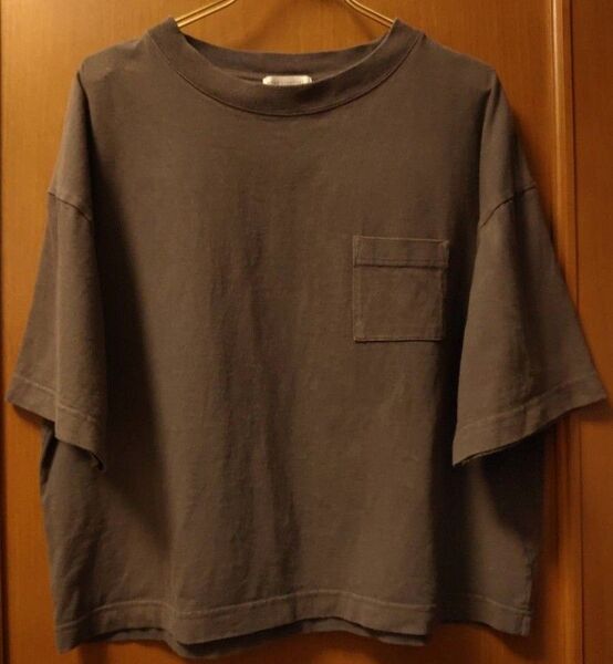 WEGO 半袖カットソー ポケットTシャツ グレー L ピグメント
