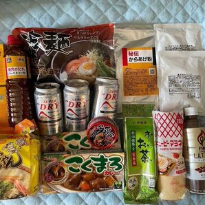新品未開封 アサヒスーパードライ 1箱 おまけに色々訳あり食品セット 詰め合わせ ビール 冷麺 カレー 焼鳥 焼肉