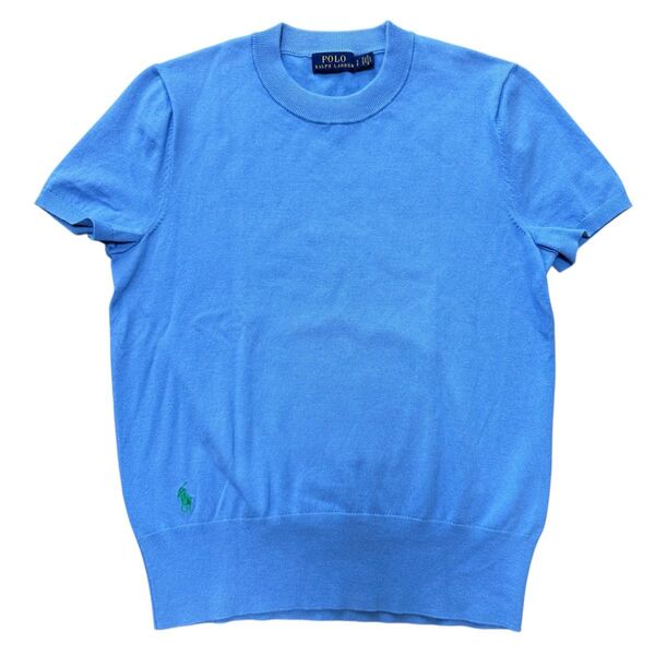 Polo Ralph Lauren ポロラルフローレン 半袖ニット XS ブルー