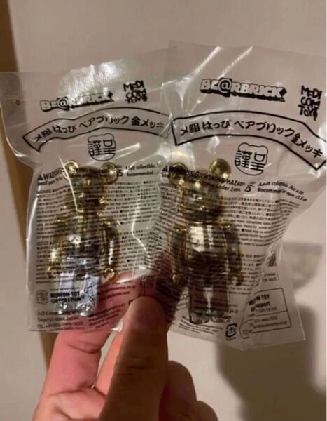 BE@RBRICK ベアブリックBE@RBRICKメ組はっぴ金メッキ100%スカイツリーソラマチ限定 2個セット