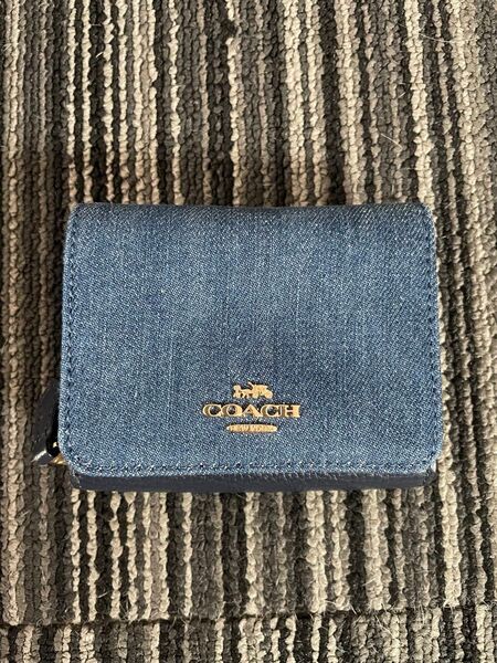 【新品未使用】COACH コーチ 三つ折り財布デニム