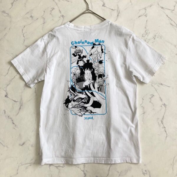 希少☆チェンソーマン アキ X-girl コラボTシャツ 白 M 藤本タツキ 美品
