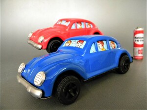 Volkswagen Tin toys ★★フォルクスワーゲン ビートル 2台 !! ファミリー家族プリント日本製 「定形外/LP可」★★未使用 デッドストック品