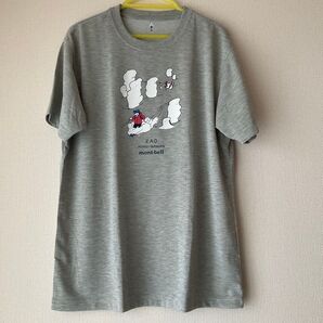 モンベル 【店舗限定】 ご当地デザインTシャツ 男女兼用 蔵王連峰でさっそうとテレマークスキーを楽しむクマ