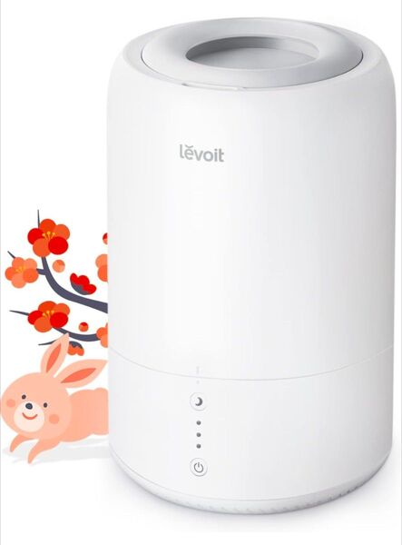 Levoit 加湿器 卓上 アロマ 大容量 小型 除菌 1.8L 自動的湿度調整 超音波式 ホワイト アロマ加湿器